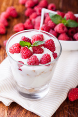 yogurt with muesli and berries