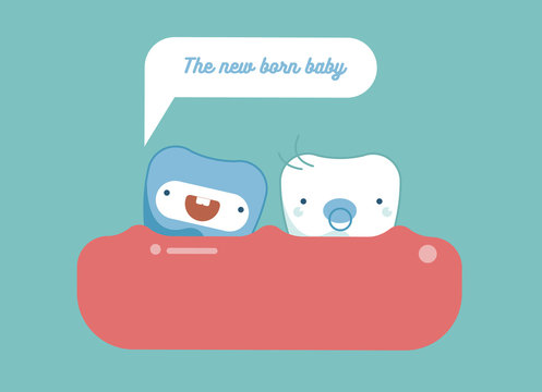 New born baby,Dental concept