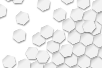 white hexagons background.