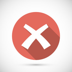 Wrong mark icon flat