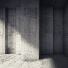 Abstract concrete interior with many corners