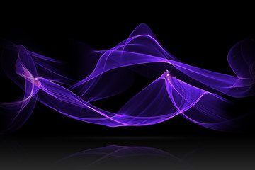 purple or blue abstract wave with reflex