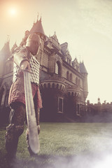 Obraz premium Medieval knight with the sword