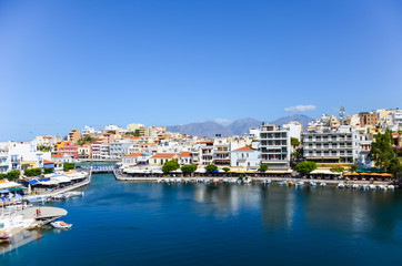 Fototapeta premium blue Bay in picturesque Greece
