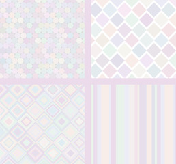 Vector set of four simple backgrounds. Gentle and tender colors.