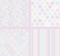 Vector set of four simple backgrounds. Gentle and tender colors.