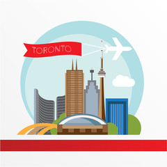 Toronto detailed silhouette. Trendy vector illustration, flat style.