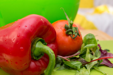 Red pepper and tomato