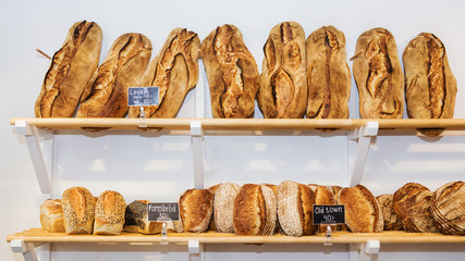 bread on the shelves