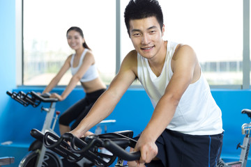 people working out in modern gym