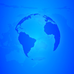 Blue World Globe. Pacific ocean.