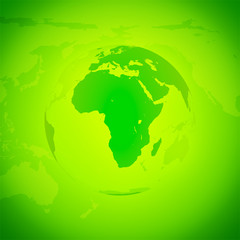 Green World Globe. Europe and Africa.