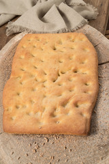 typical Italian flat bread with wholemeal flour