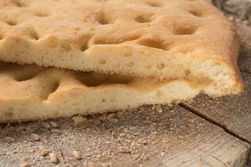 typical Italian flat bread with wholemeal flour