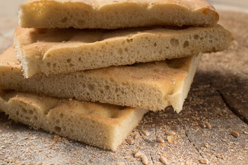 typical Italian flat bread with wholemeal flour