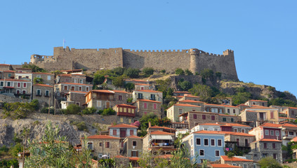 Obraz premium Molyvos castle and village northern Lesvos Greece