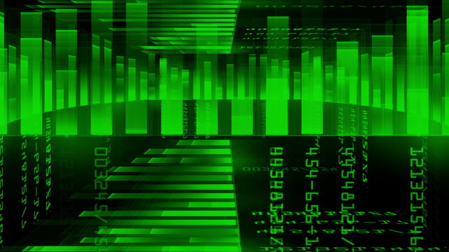 Digital Technology Data Code. Computer generated abstract motion background. Perfect to use with music, backgrounds, transition and titles.