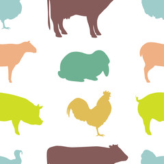 Farm Animal silhouettes.