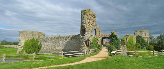 Fototapeta na wymiar Pevensey Castle open to the public.