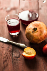 fruit mix: pomegranates and nectarines