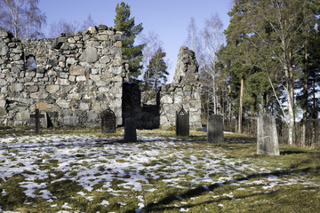 The ruins of a 13th century church in Southern Sweden