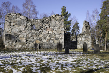 The ruins of a 13th century church in Southern Sweden