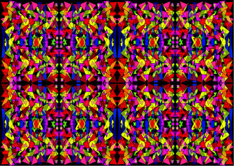 a very beautiful kaleidoscope or a stained-glass window on a black background