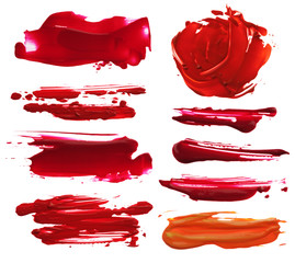 collection of abstract acrylic brush strokes blots