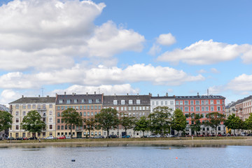 Fototapeta premium The Lakes, Copenhagen / the lakes in Copenhagen, is a row of 3 rectangular lakes curving around the western margin of the City centre.