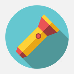 Yellow flashlight, long shadow