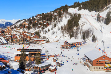Ski resort of Meribel, France