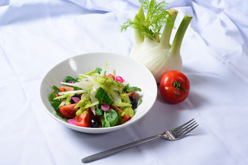 salad of tomatoes and greens