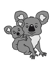 sweet little baby koala cute mamapapa child sitting hold back young family