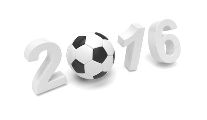 New Year 2016 and soccer ball