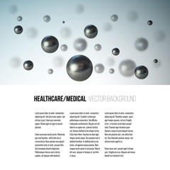 Medical scientific cell. Abstract graphic design of molecule structure, vector background for brochure, flyer or banner 