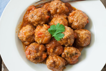 Meatballs on plate