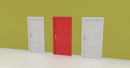 3d door render vote concept