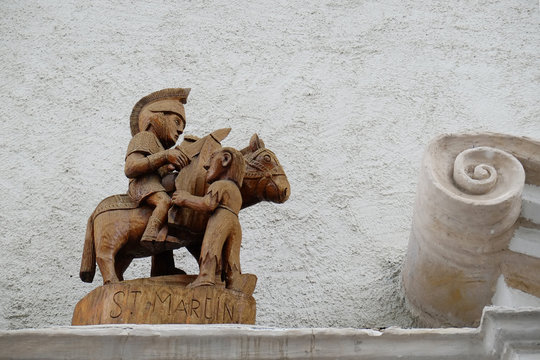 medieval wooden sculpture Saint Martin