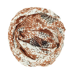 Silk scarf.  Beige silk scarf isolated on white background