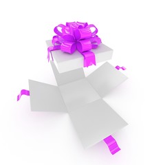 open gift box on white background