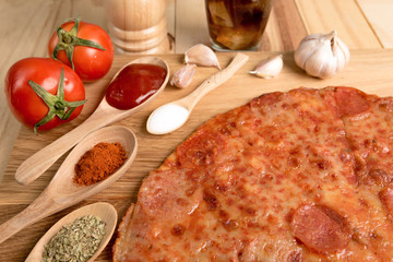 Hot Homemade Pepperoni Pizza