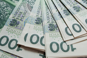 Background from 100 polish zloty
