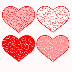 Obraz na płótnie Canvas Hearts in heart. The set of templates