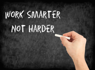 Fototapeta premium Work Smarter Not Harder. Business concept on chalkboard