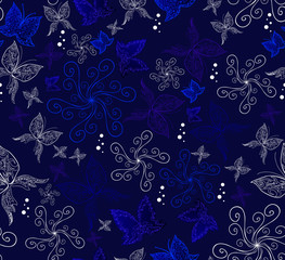 Obraz premium Seamless pattern with the butterflies