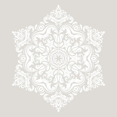 Elegant vector white ornament in the style of barogue. Abstract traditional pattern with oriental elements