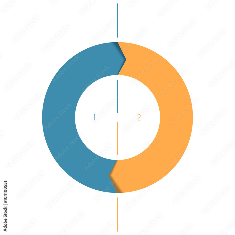 Wall mural template infographics cyclic processes, colour ring from arrows