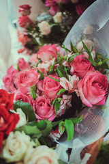 Beatiful bride with boquet in the hend