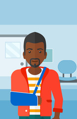 Man with broken arm.