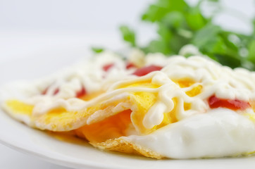 Scrambled eggs with mayonnaise